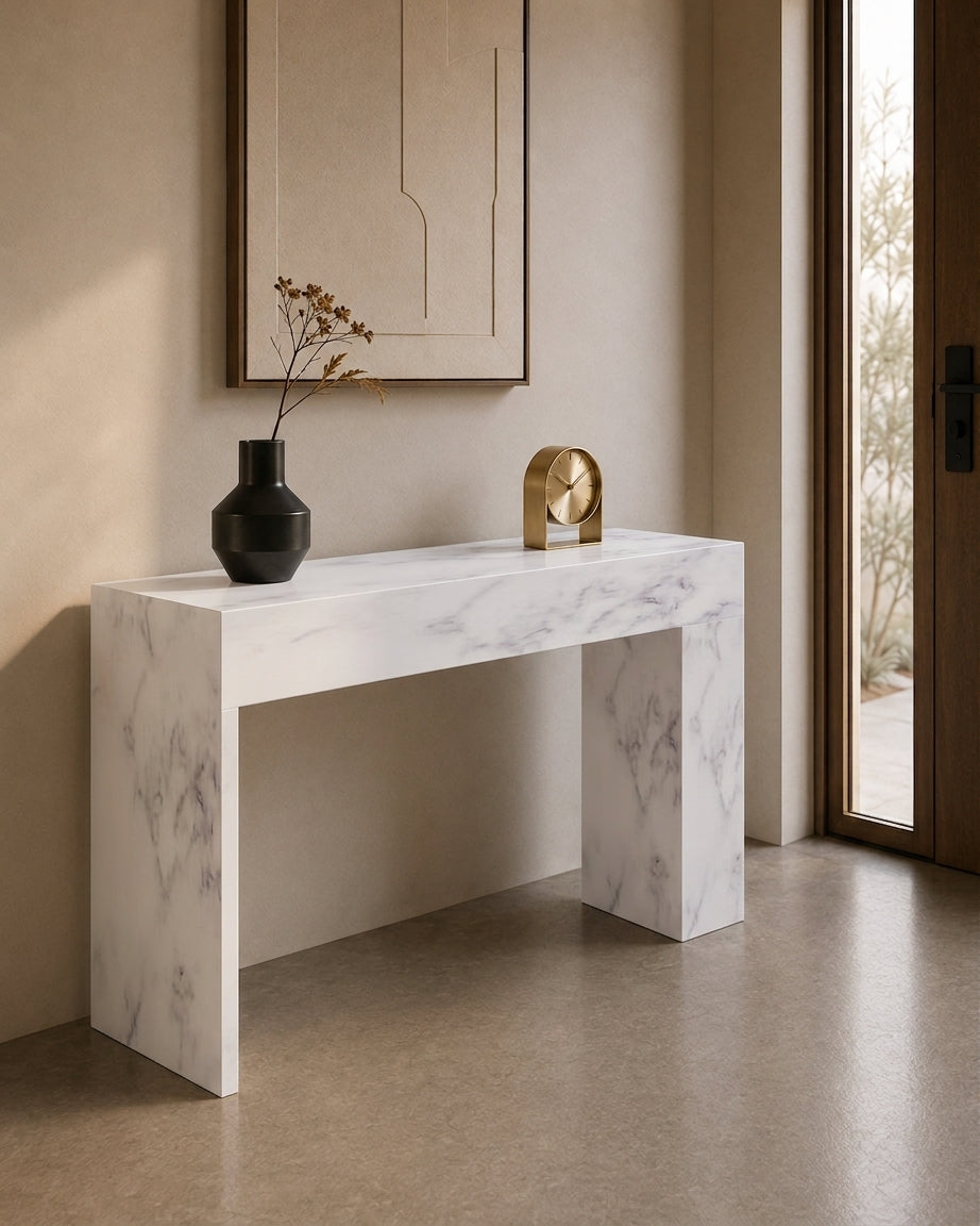 Galleria marble console table