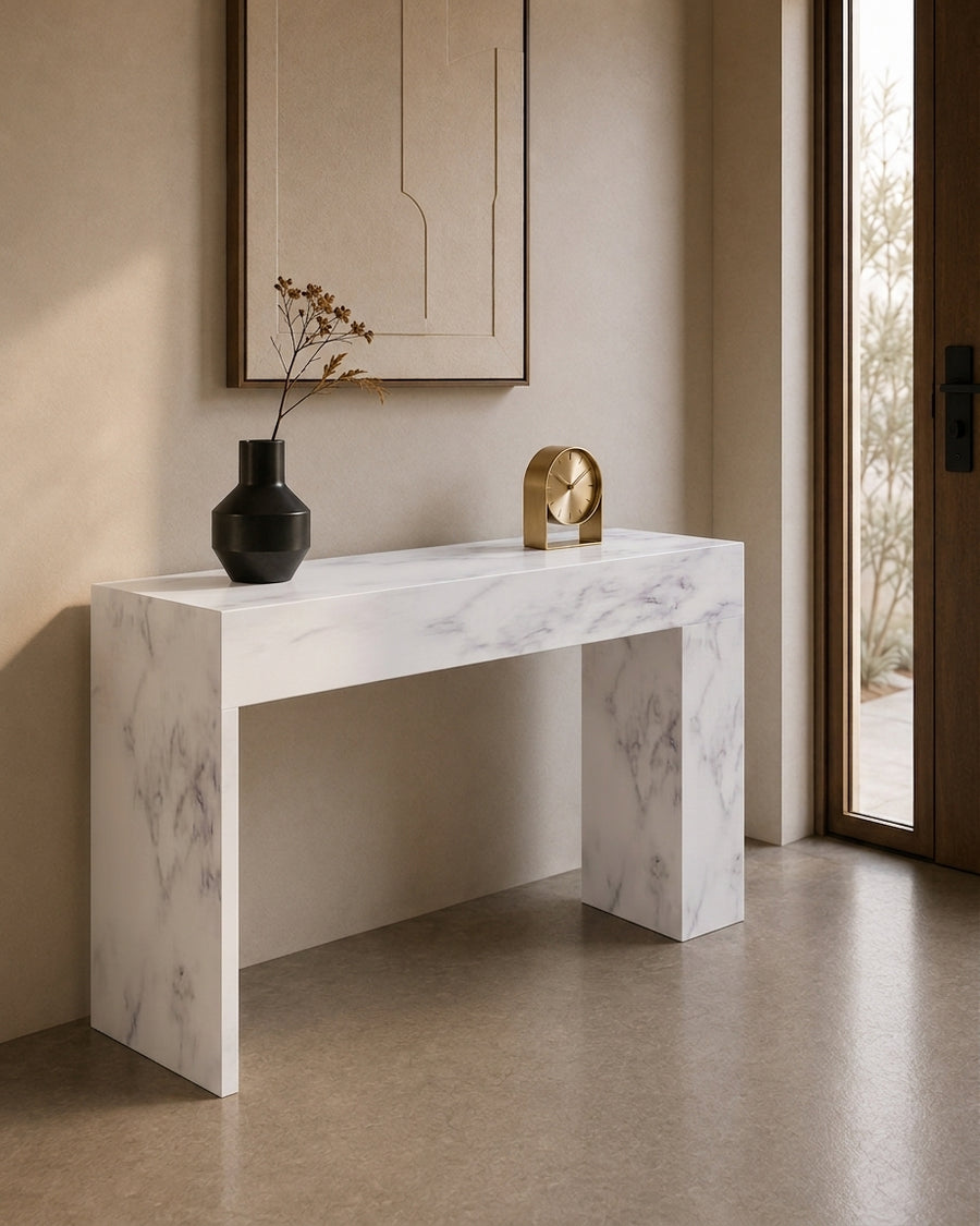 Galleria marble console table
